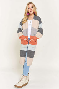 Charcoal Rust Color Block Cardigan * on sale