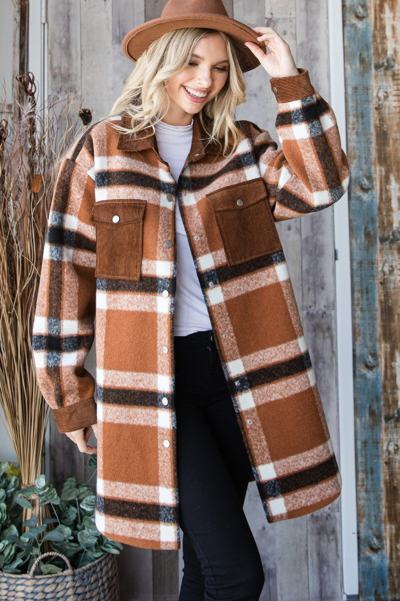 Brown Plaid flannel jacket * on sale