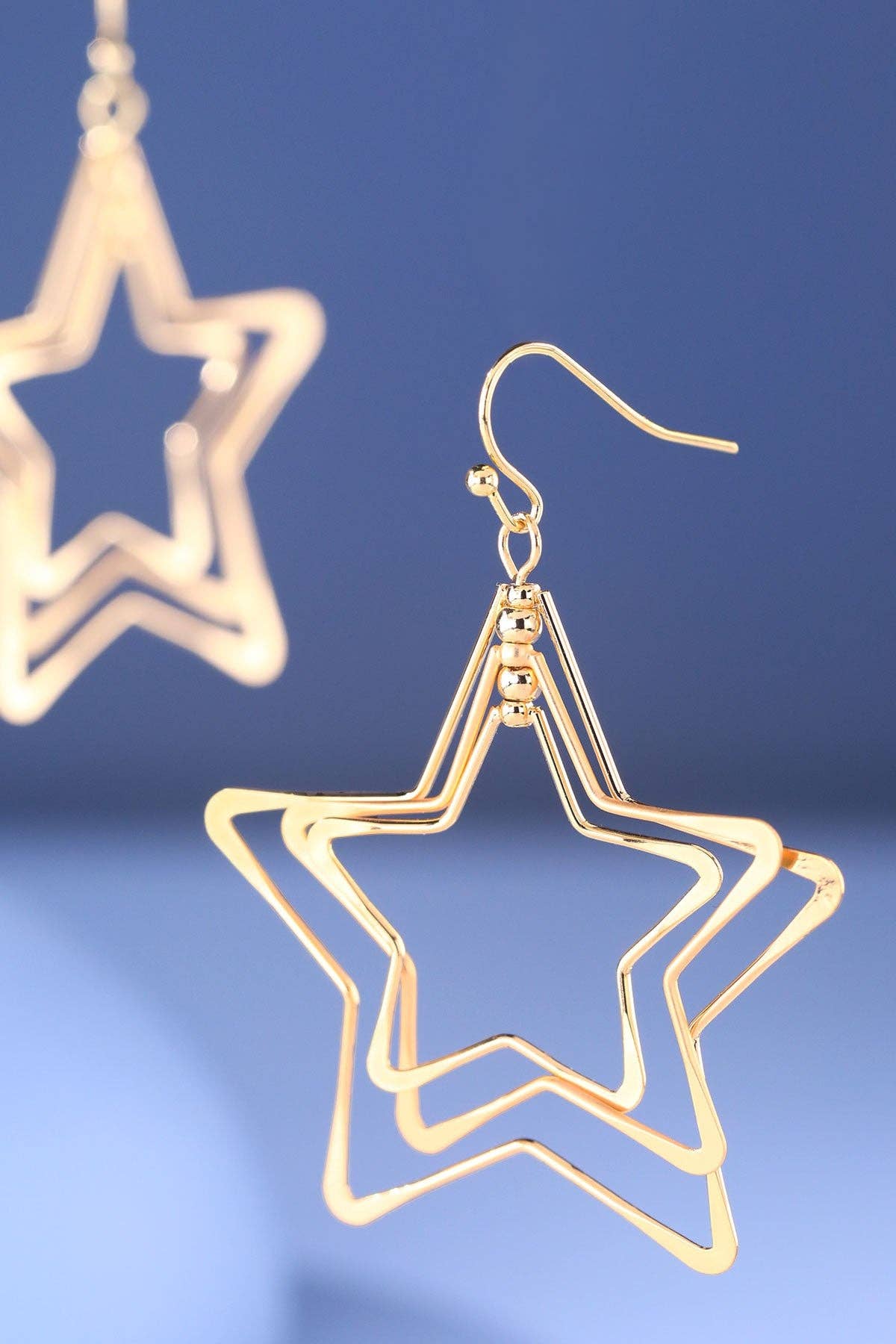 Triple Open-Stars Drop Earrings