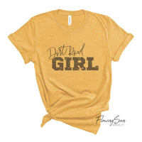 Dirt Road Girl Graphic Shirt: Mustard