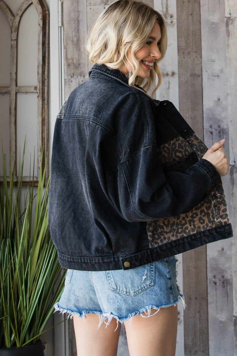 Wild Side Leopard Denim Jacket