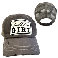 SMALL TOWN GIRL BALL CAP | WOMAN'S HAT | DISTRESSED