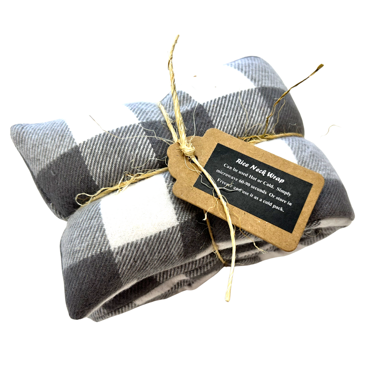 Holiday/Flannel Unscented Therapy Rice Neck Wraps : Gray/White Flannel