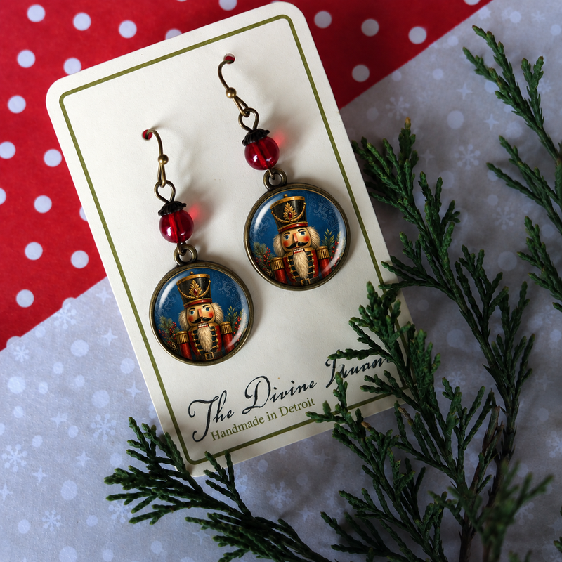 Nutcracker Christmas Soldier dangle Earrings