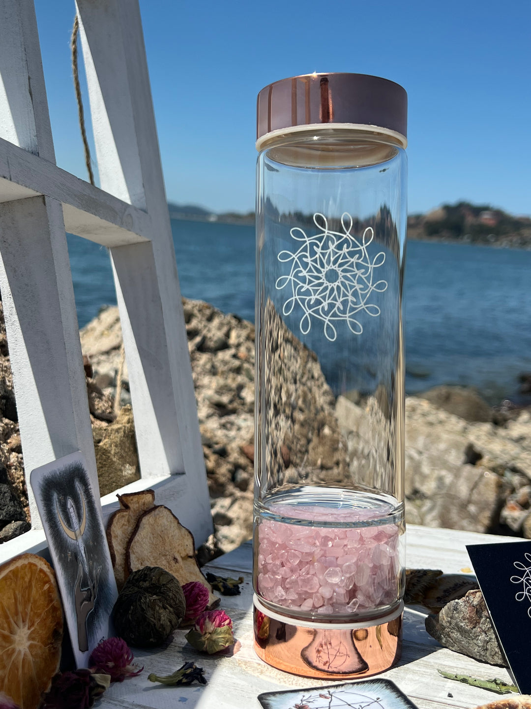 Rose Quartz Crystal Intention Bottle 500ml