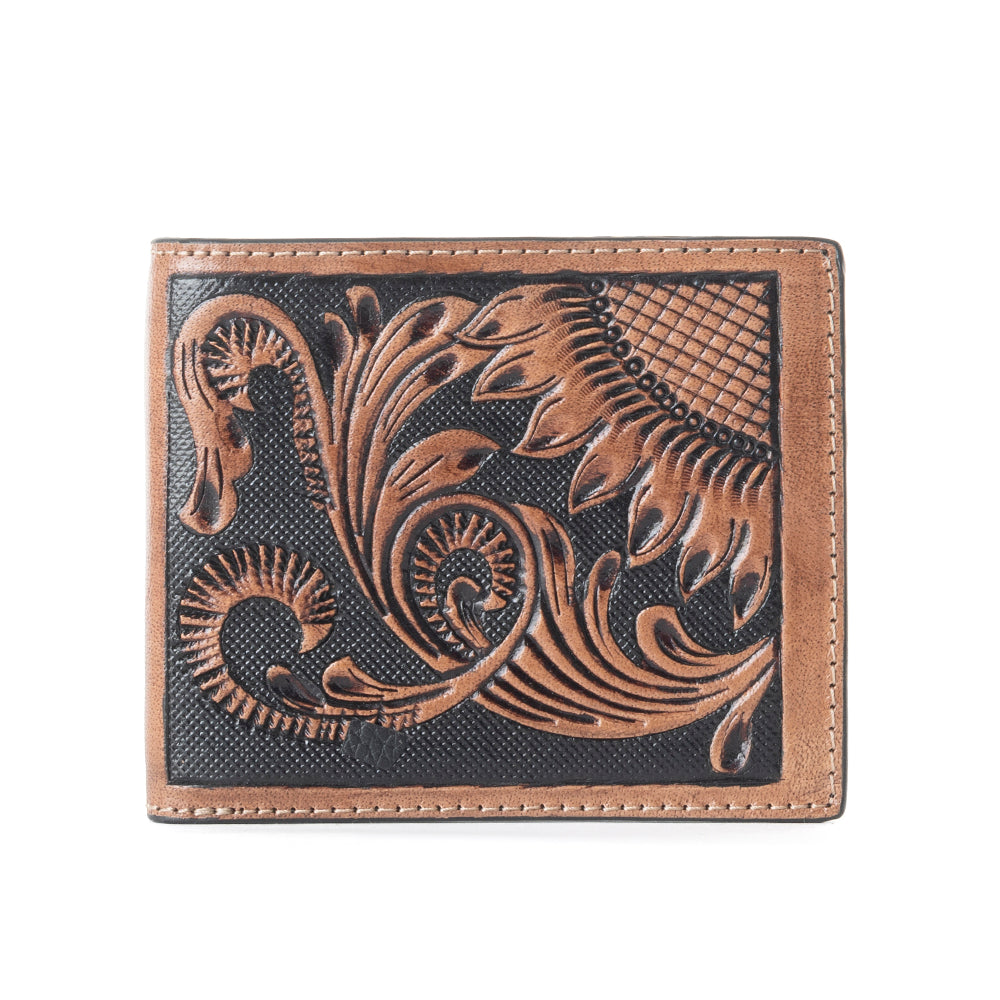 Embossed Sunflower Leather Card Wallet