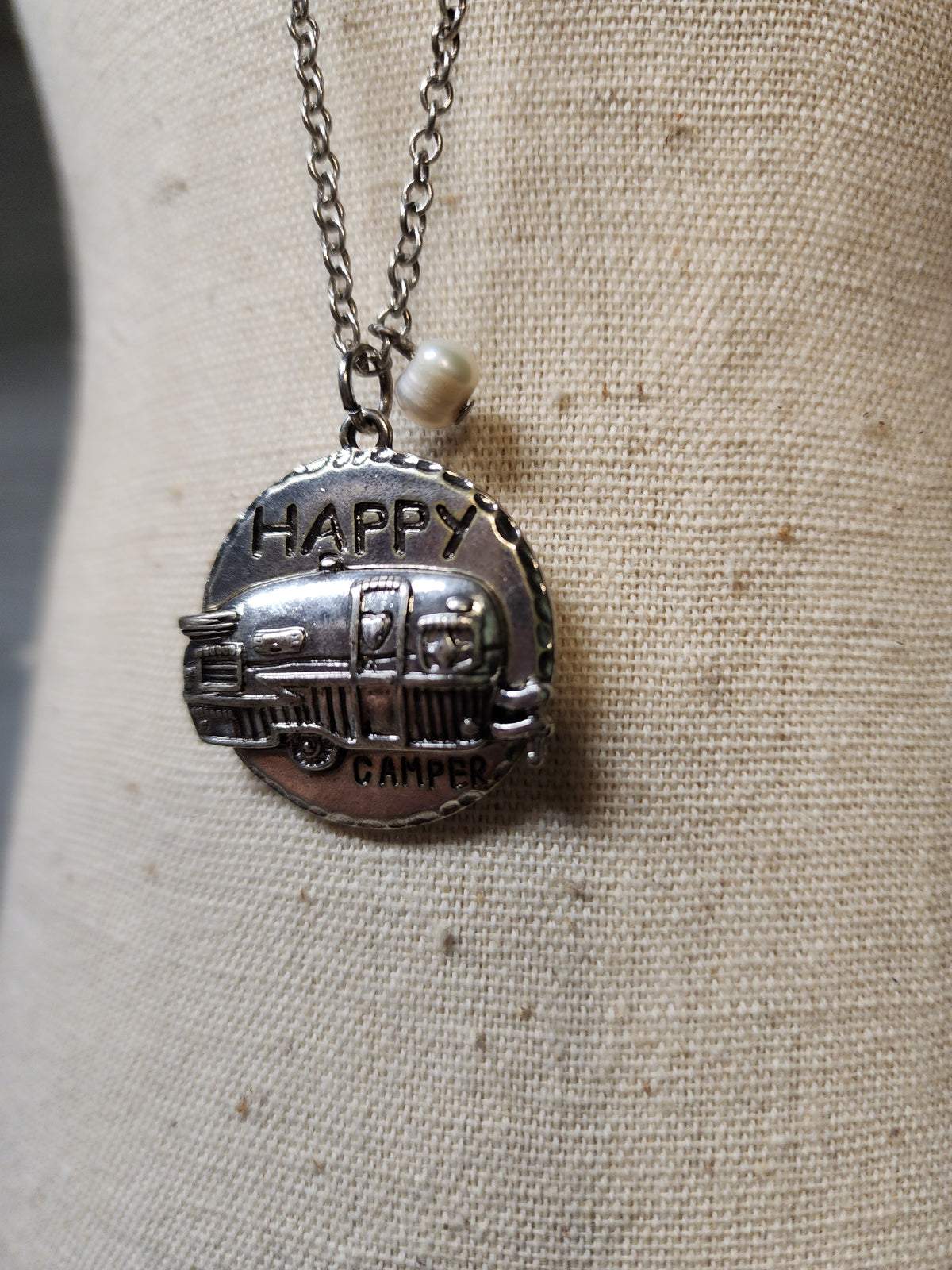Happy Camper charm necklace