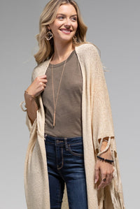 Wheat Fringe Tunic Ruana