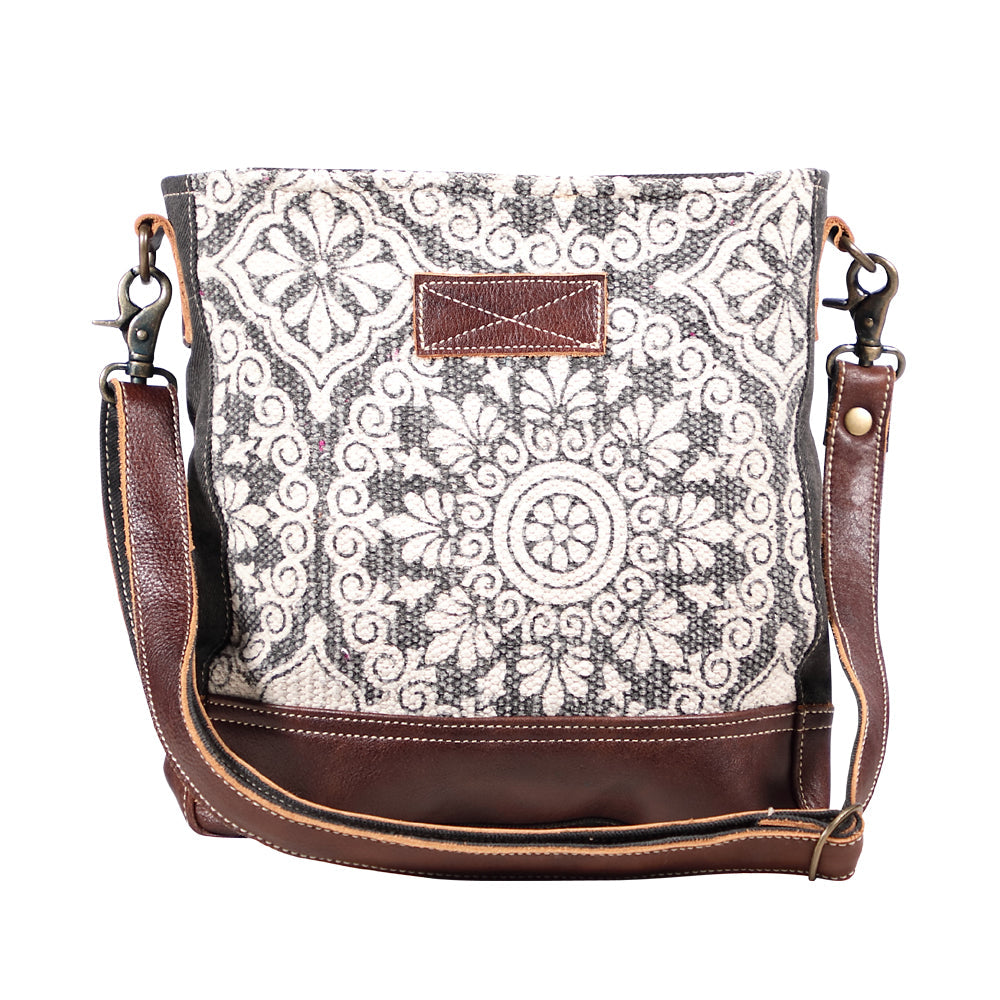 Canvas & Leather Women Crossbody Purse