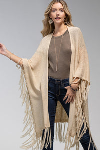 Wheat Fringe Tunic Ruana