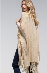 Wheat Fringe Tunic Ruana