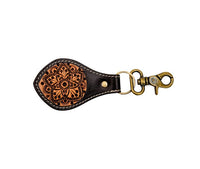 Mandala leather key fob clip *