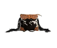 Sunny Fields Leather Cross-body Purse with leather tassels