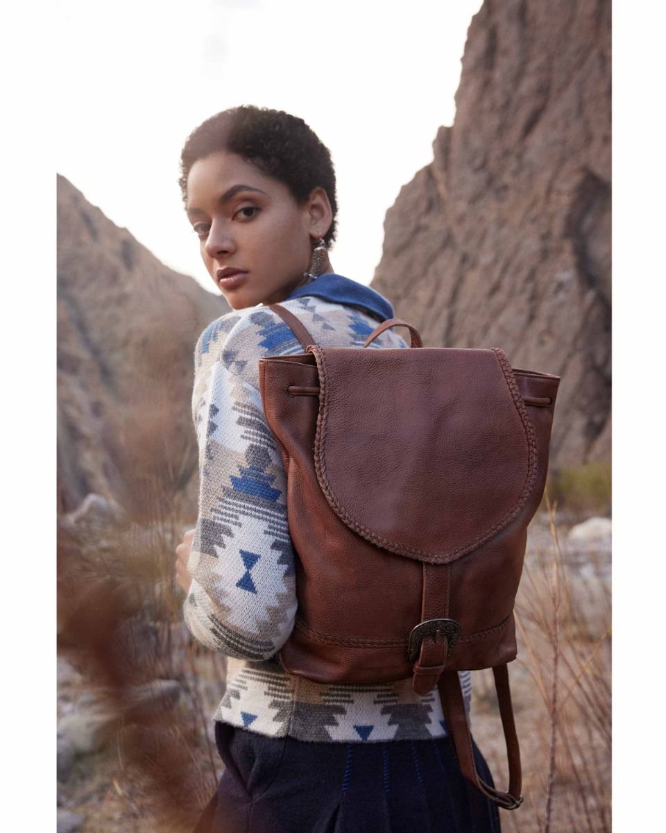 Sarah Carriage Port Canvas and Leather Backpack