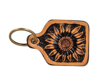 Sunflower leather key fob clip