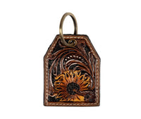 Sunflower leather key fob clip *