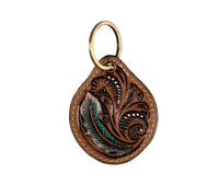 Feather leather key fob clip