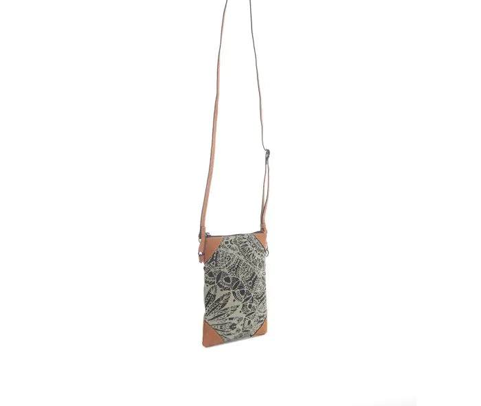 Mandala Leather Corner Crossbody Bag