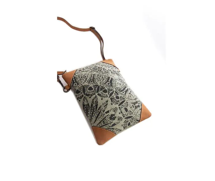 Mandala Leather Corner Crossbody Bag