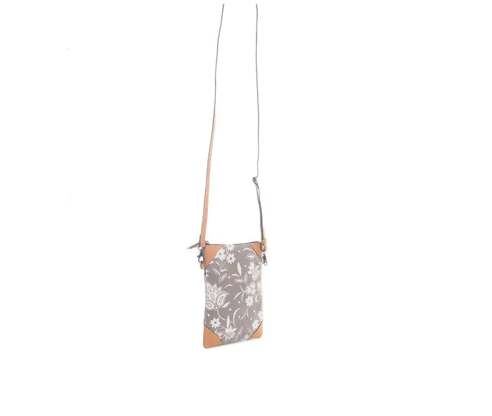 Floral Leather Corner Crossbody Bag