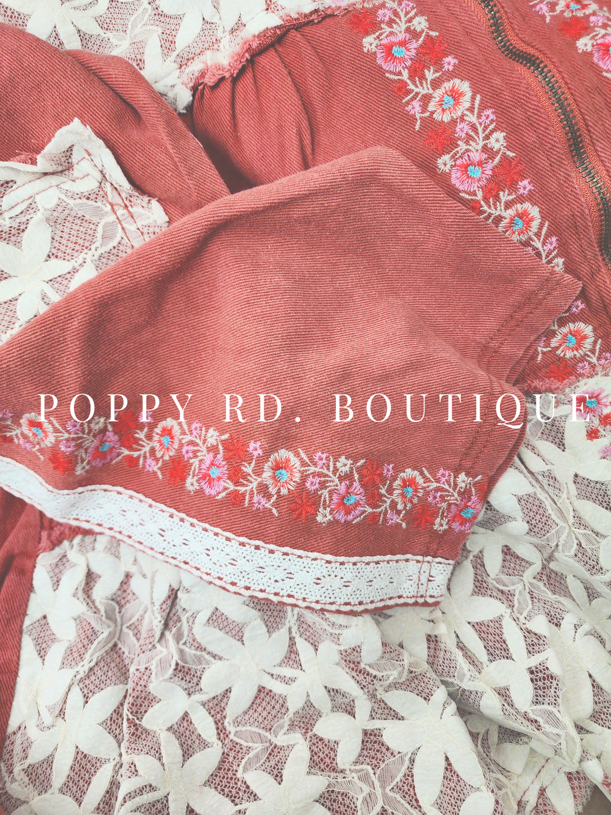 Vintage Washed Jacket  Lace Details by POL