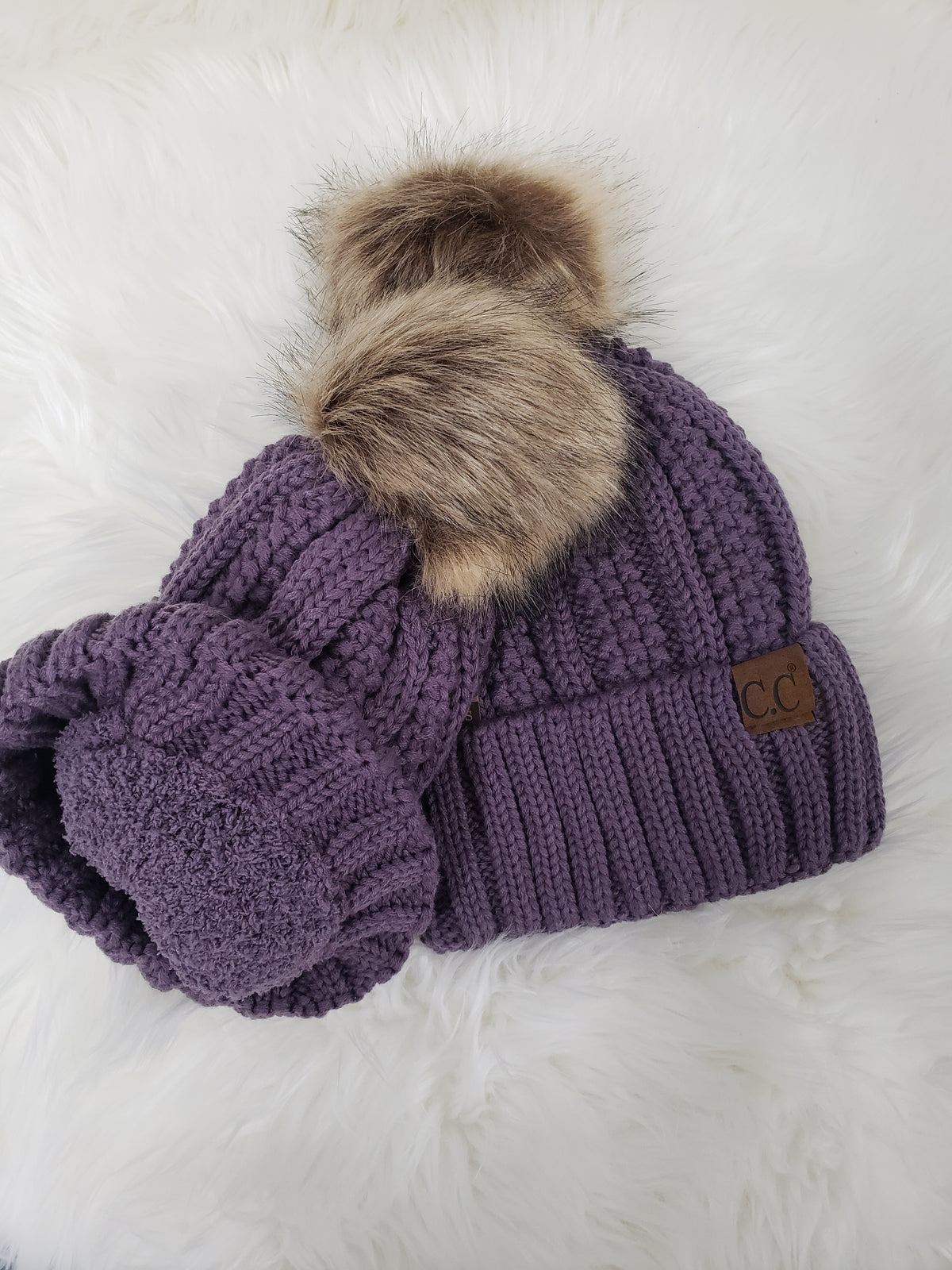 Violet knit C.C. knit beanie