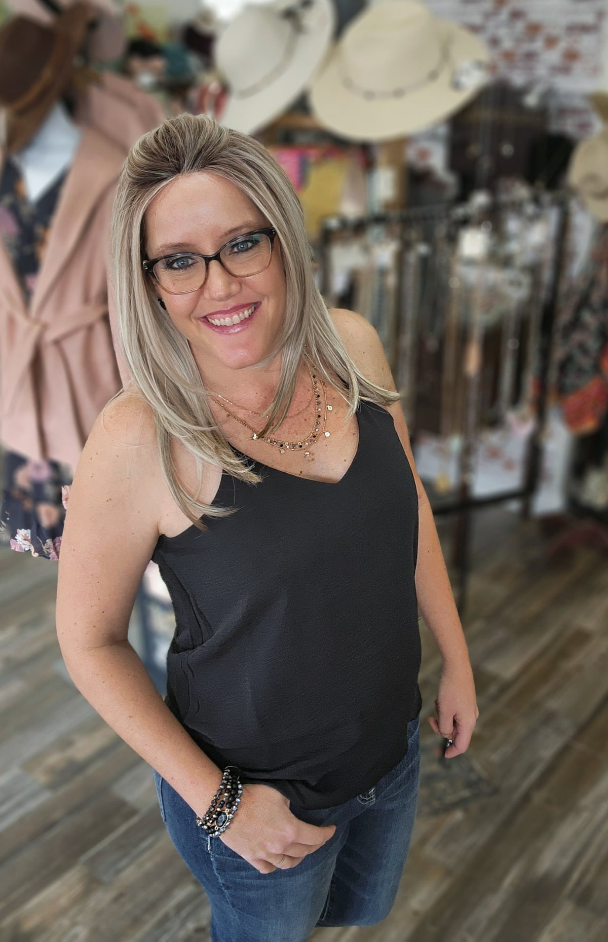 Carnival linen cami in black * on sale