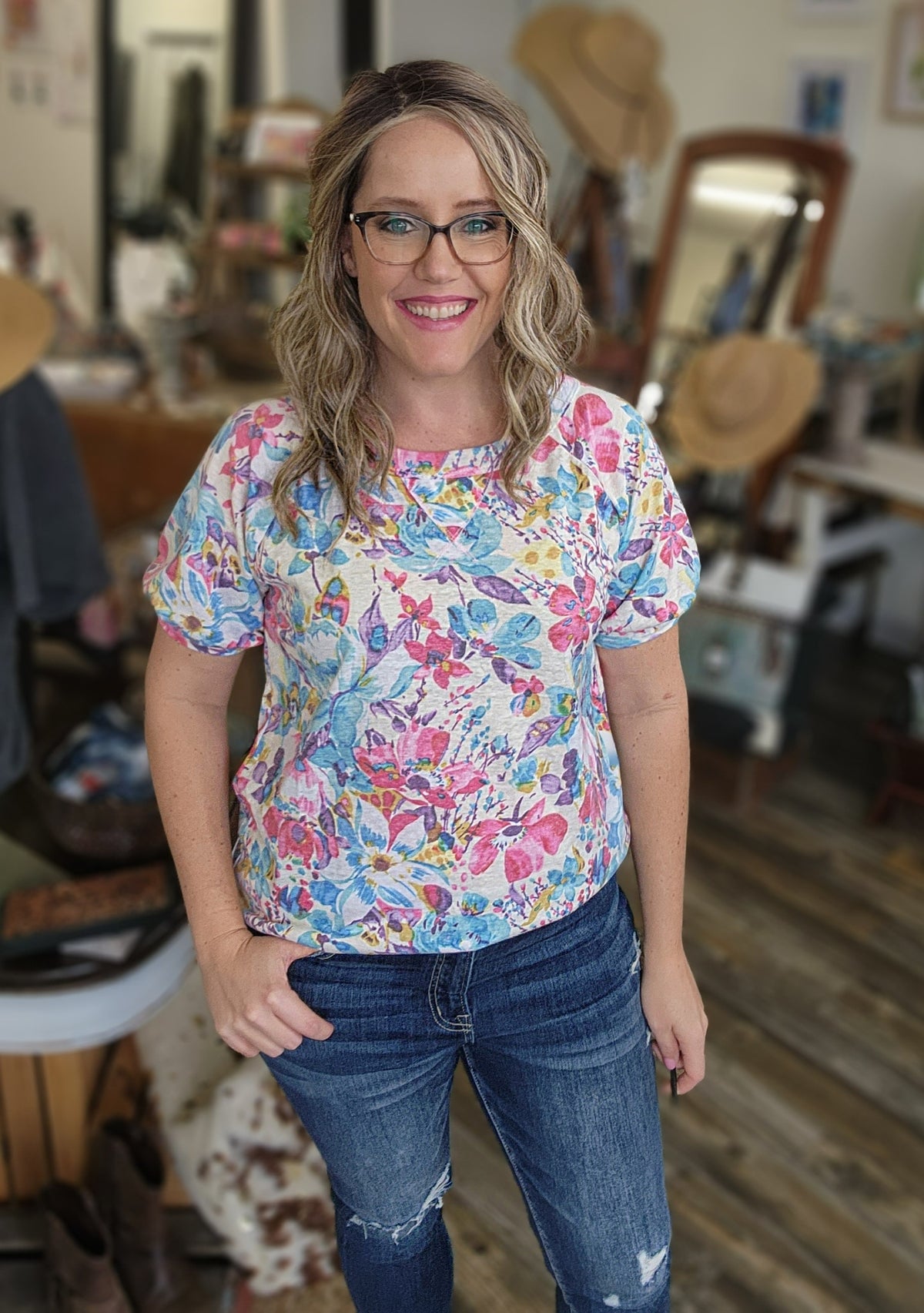 In a Daze Floral Blouse by Bibi * on sale
