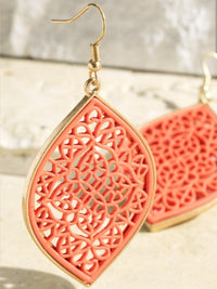 Coral Flower Filigree earring