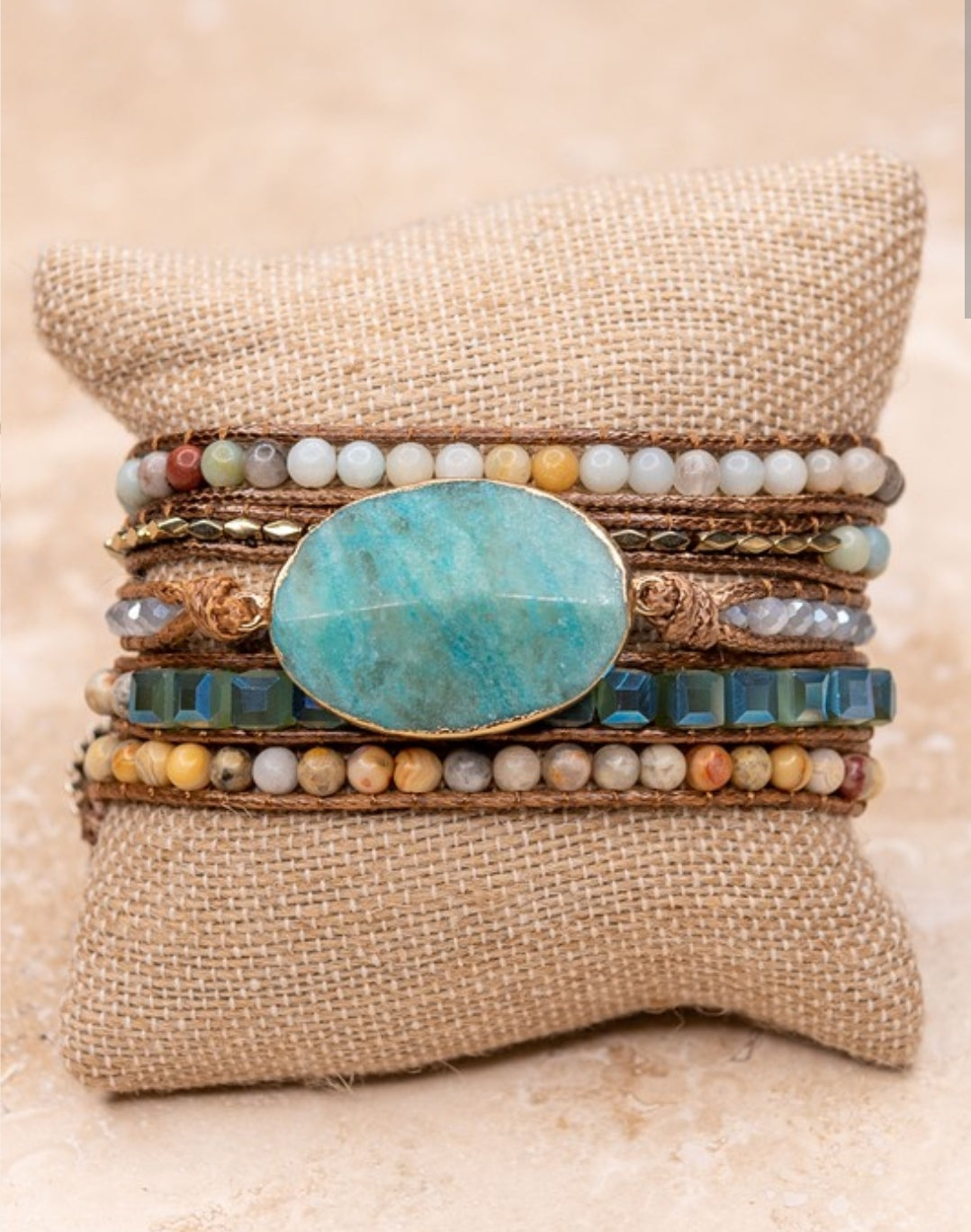 Island Waters stone wrap bracelet