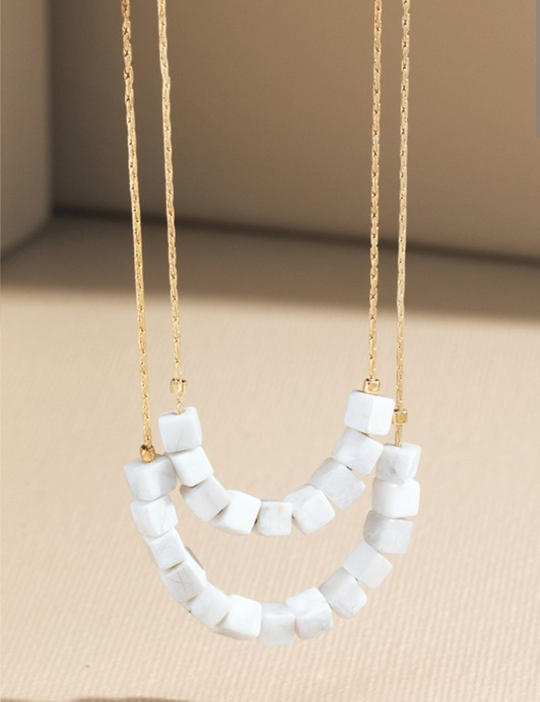Howlite layered necklace