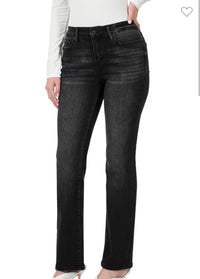 Anna Washed Black Straight Leg Jeans * on sale