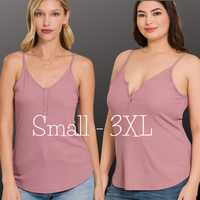 Lake Bum ribbed cami in mauve * on sale