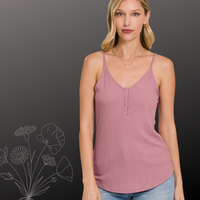 Lake Bum ribbed cami in mauve * on sale