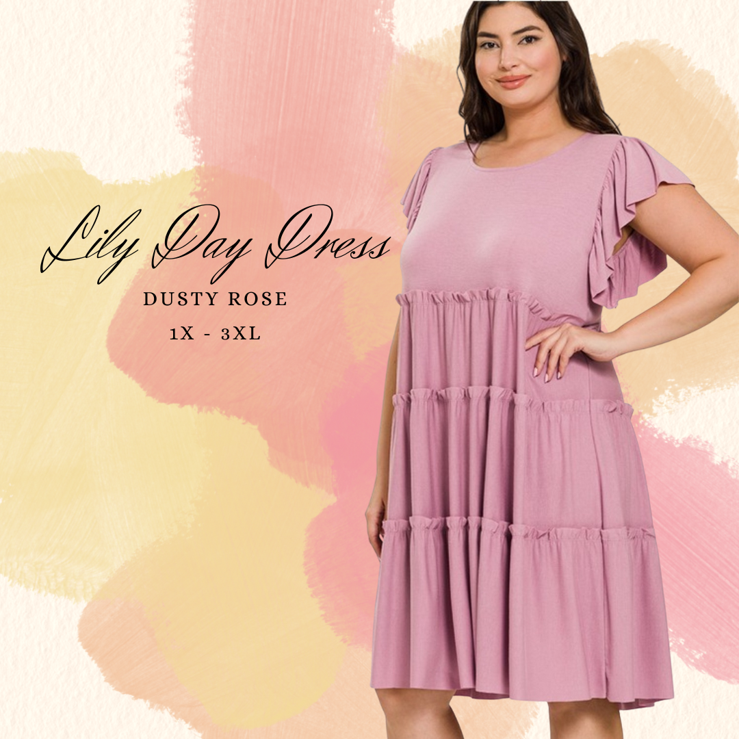 Lily Day Dress in Dusty Rose * on sale