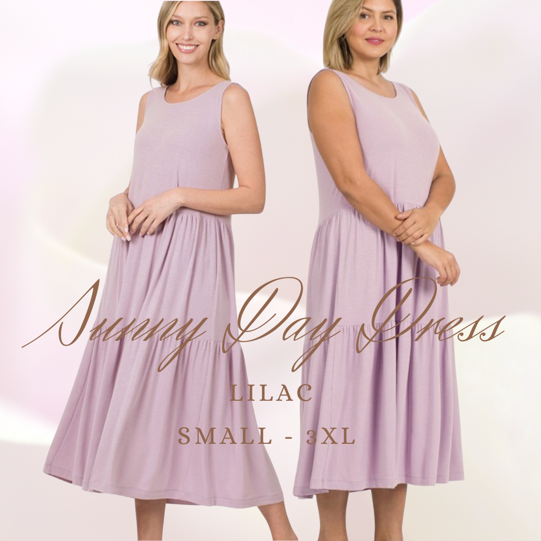 Sunny Day Dress in Lilac Sm - 3XL