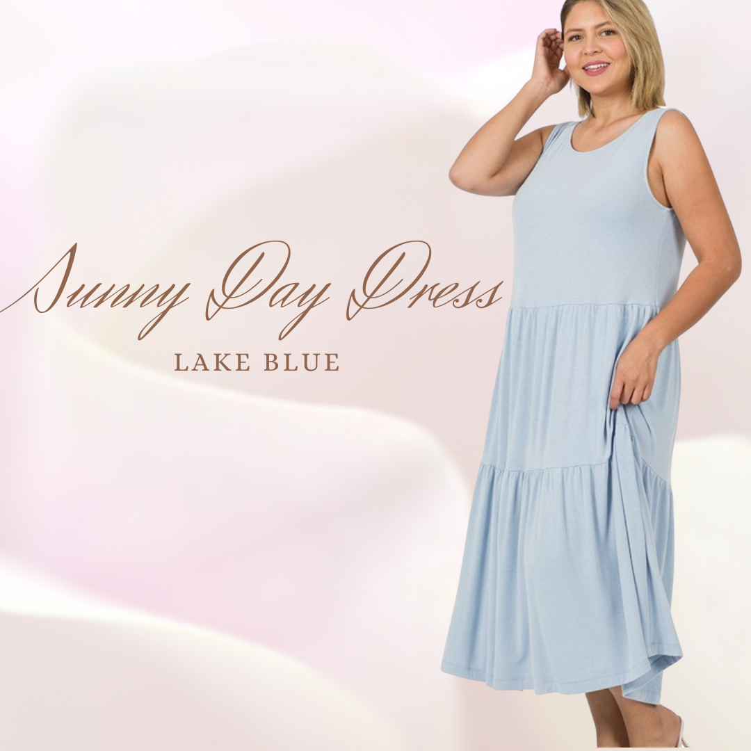 Sunny Day Dress in Lake Blue L - 3XL