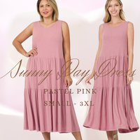 Sunny Day Dress in Pastel Pink Sm - 3XL * on sale