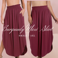 Burgundy Maxi Skirt S- 3XL * on sale