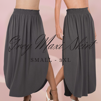 Grey Maxi Skirt 1X - 3X