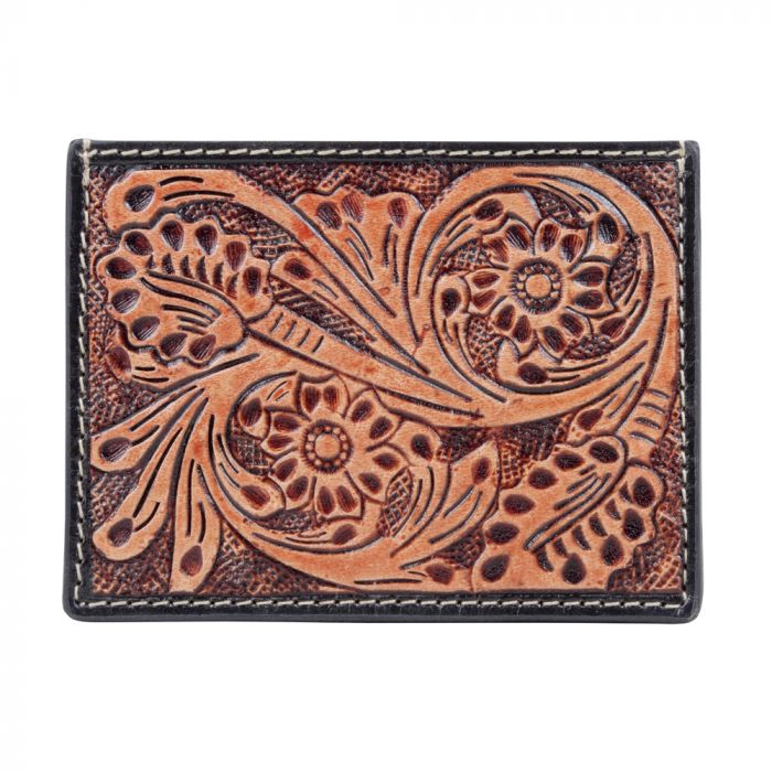 Floral Leather Card Wallet