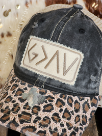 God is greater than the highs and lows Distressed Mesh Baseball Cap *